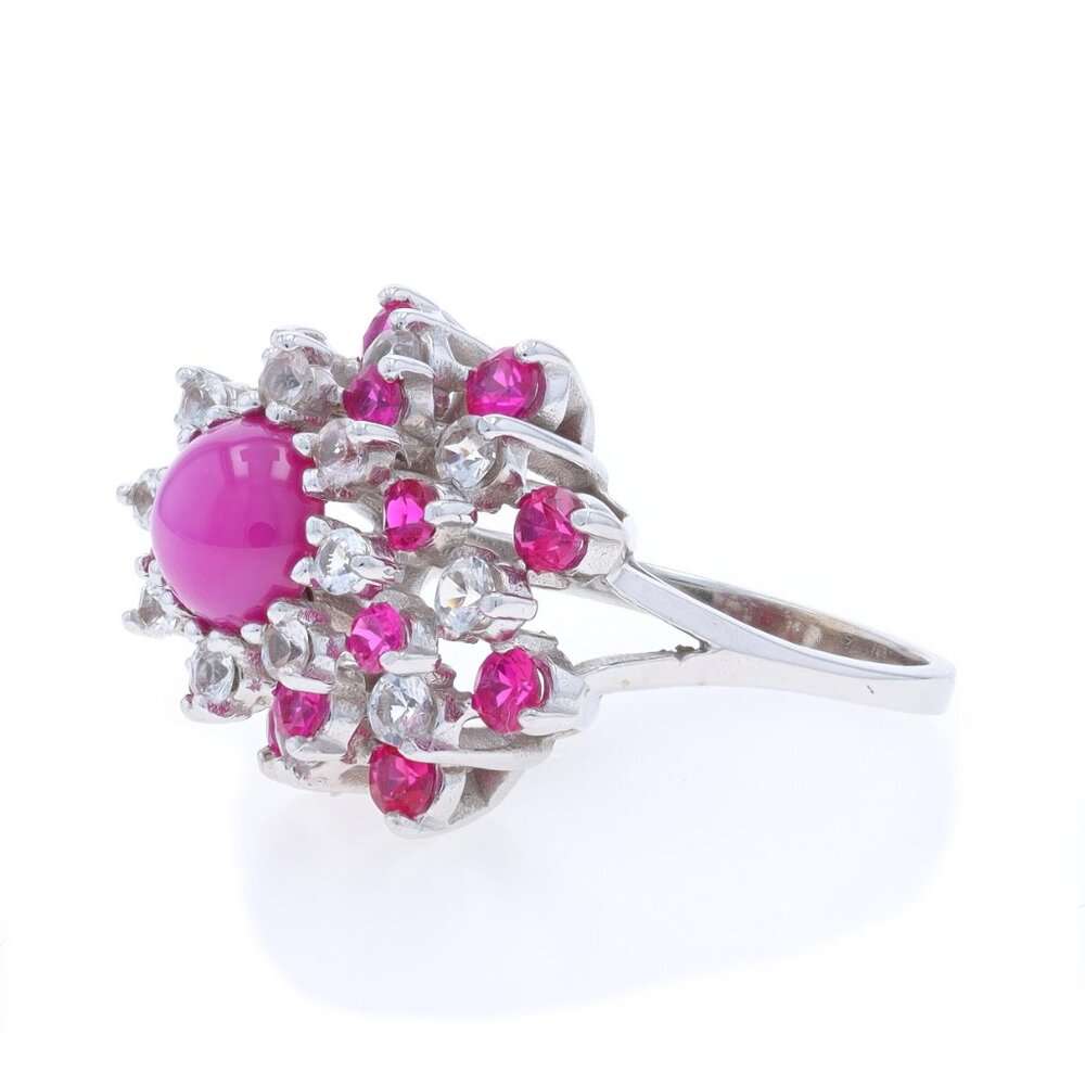 White Gold Lab-Created Star Ruby Lab-Created Ruby… - image 3